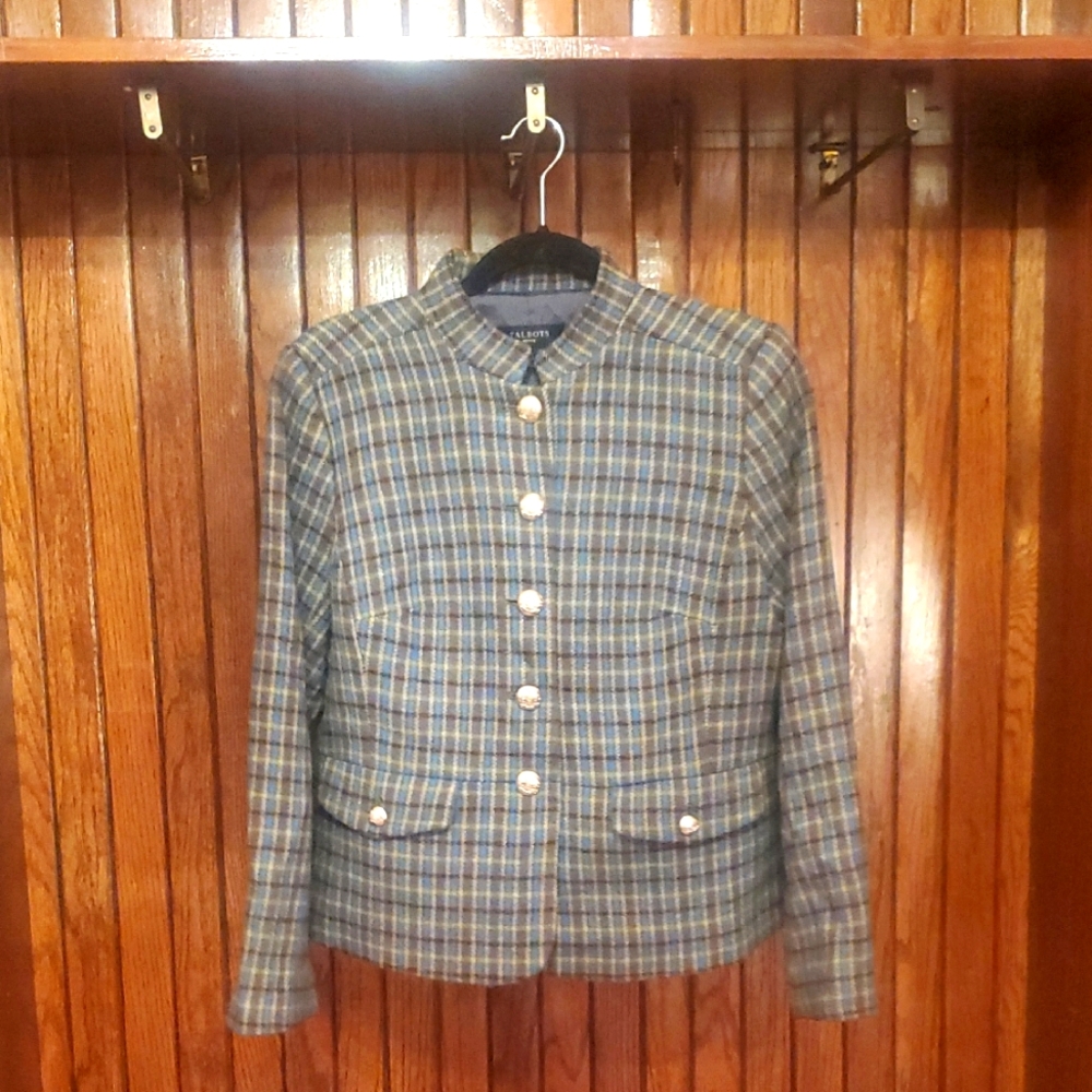 TALBOTS PETITE SIZE 12 Plaid Women's Jacket